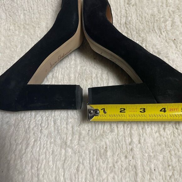 Sam Edelman Black Suede slip on  Heels block heels SZ7.5 - Picture 8 of 10